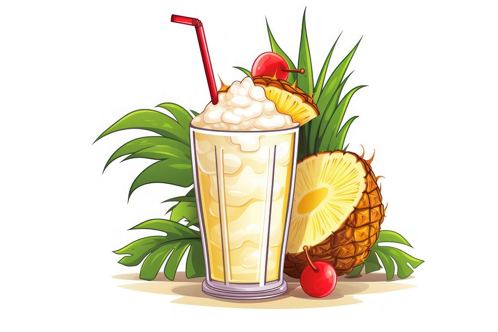 Pina colada drink pineapple smoothie fruit.