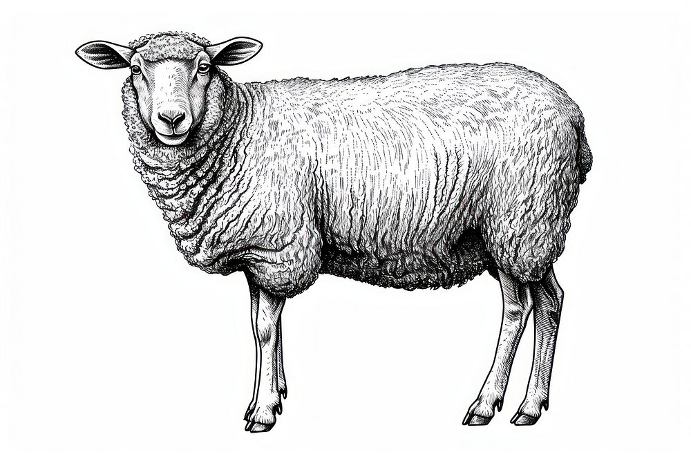 Sheep livestock drawing animal.