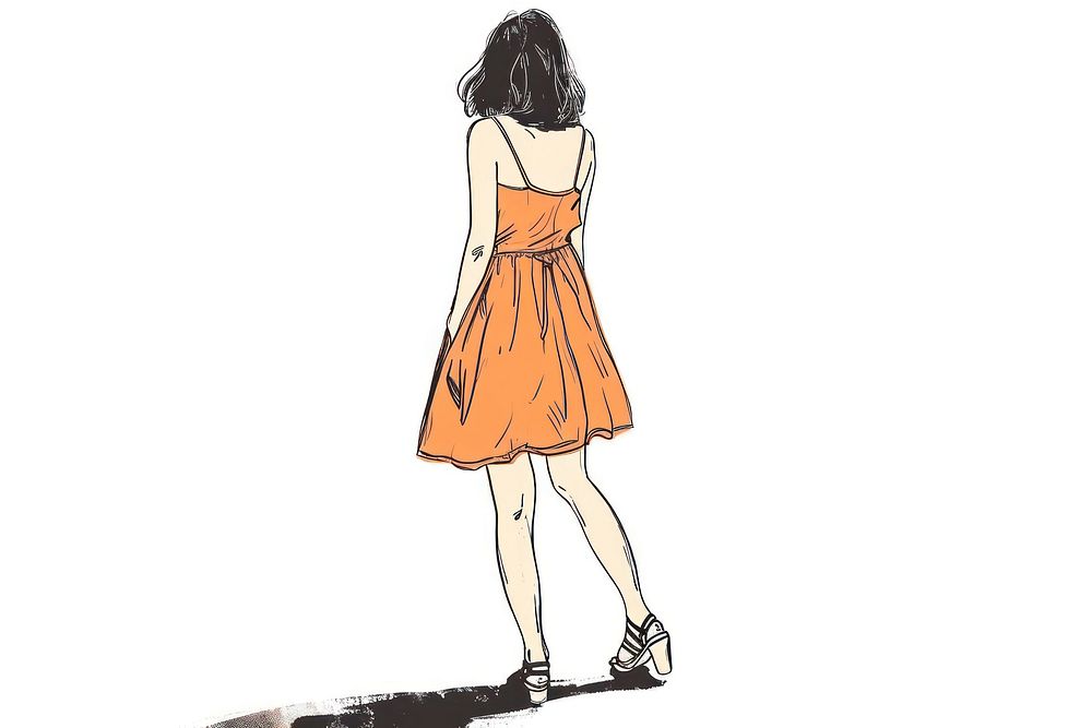 Sun dress drawing footwear sketch.