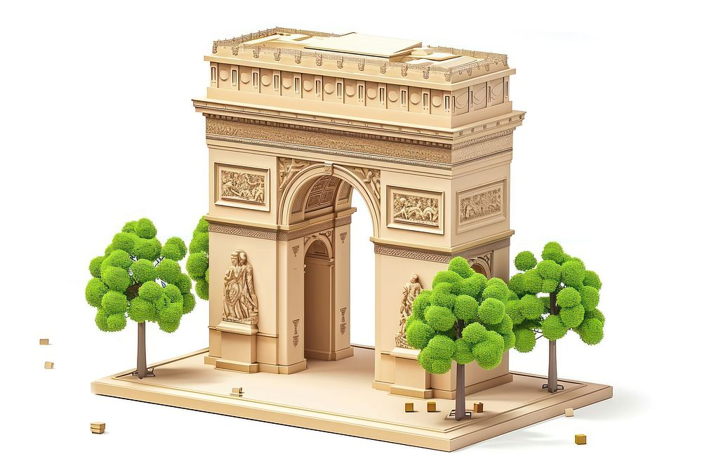 Arc de triomphe paris architecture plant representation.
