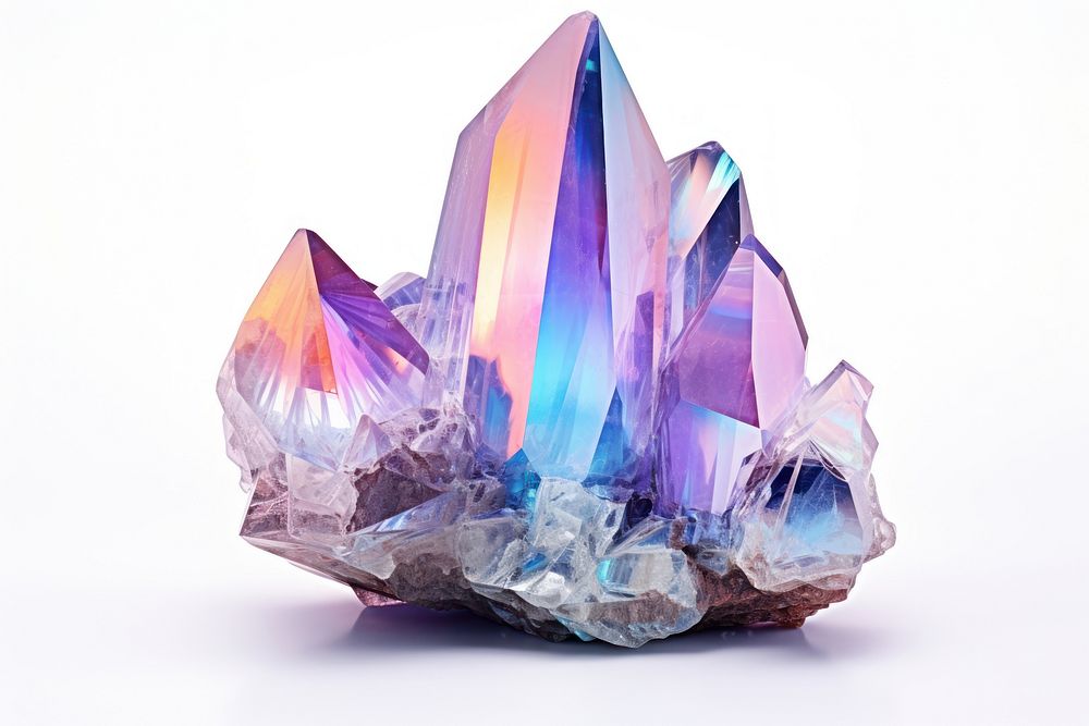 Crystal mineral iridescent gemstone amethyst jewelry.