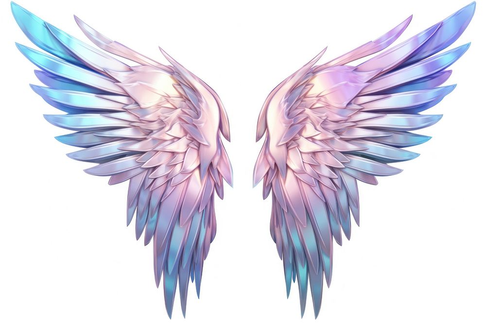 Angle wings iridescent angel white background lightweight.