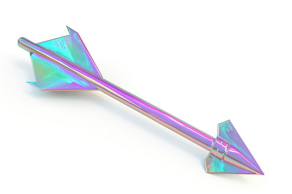 Arrow iridescent white background weaponry origami.