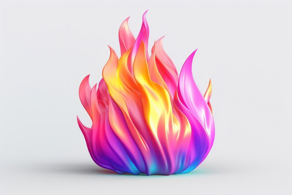 Fire emoji iridescent petal creativity igniting.