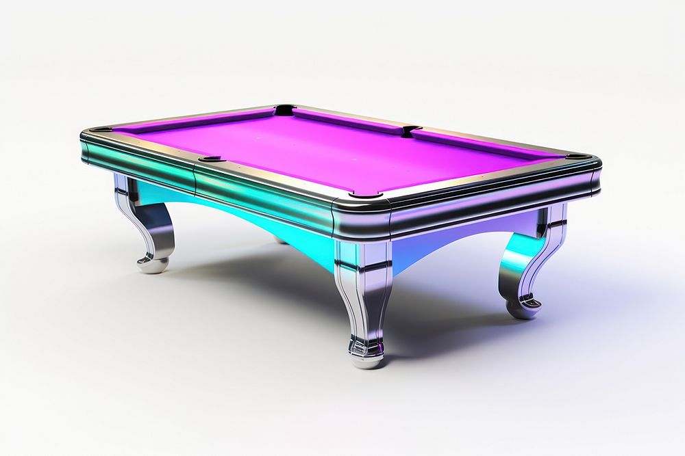 Snooker table iridescent white background eight-ball relaxation.