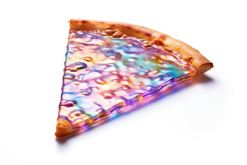 Pizza iridescent food white background accessories.