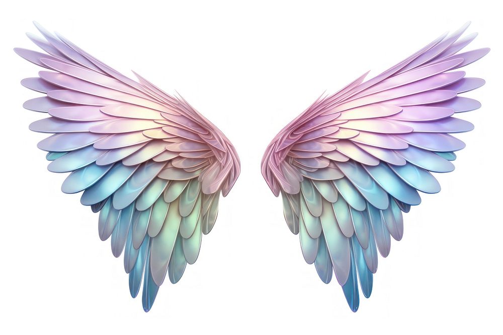 Wings iridescent angel white background lightweight.