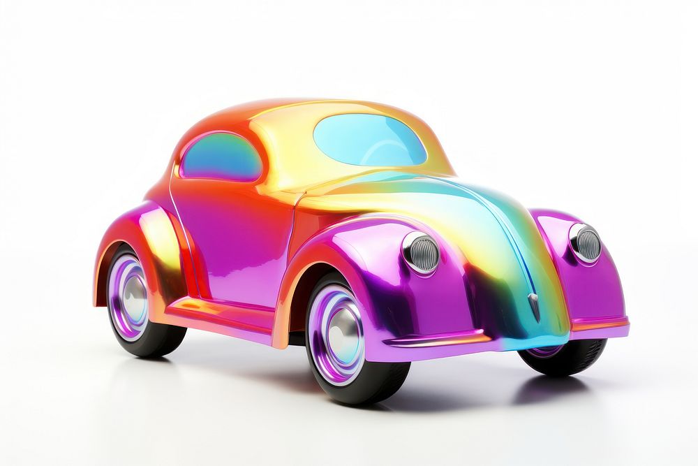 Toy car iridescent vehicle wheel toy.