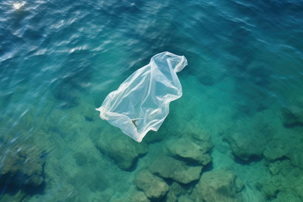Plastic bag outdoors floating nature. AI generated Image by rawpixel.