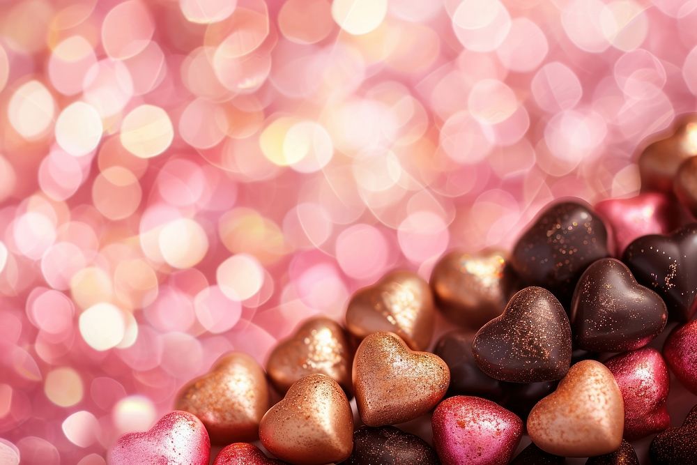 Valentines chocolate pattern bokeh effect background confectionery backgrounds food.