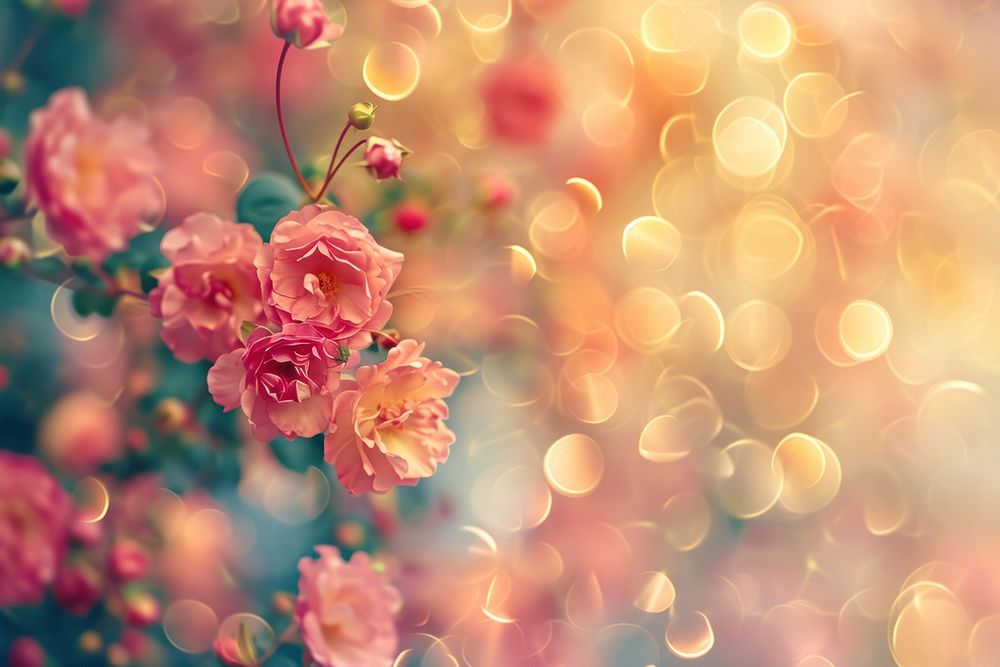 Valentines flower pattern bokeh effect background backgrounds outdoors blossom.