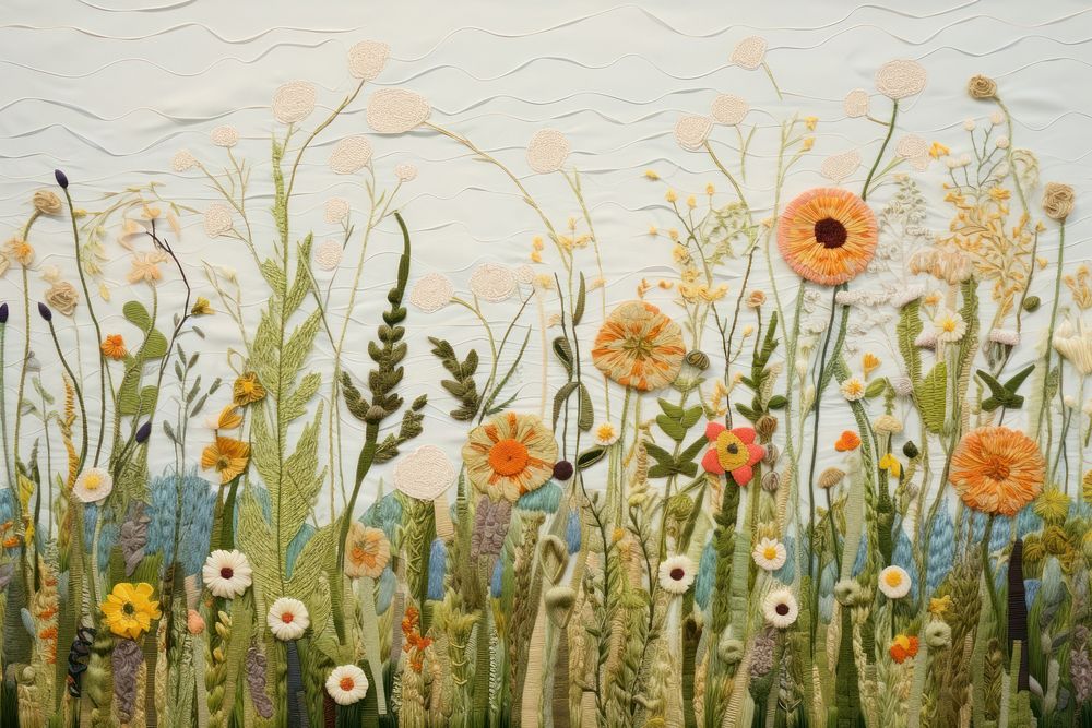 Flower field painting outdoors pattern.