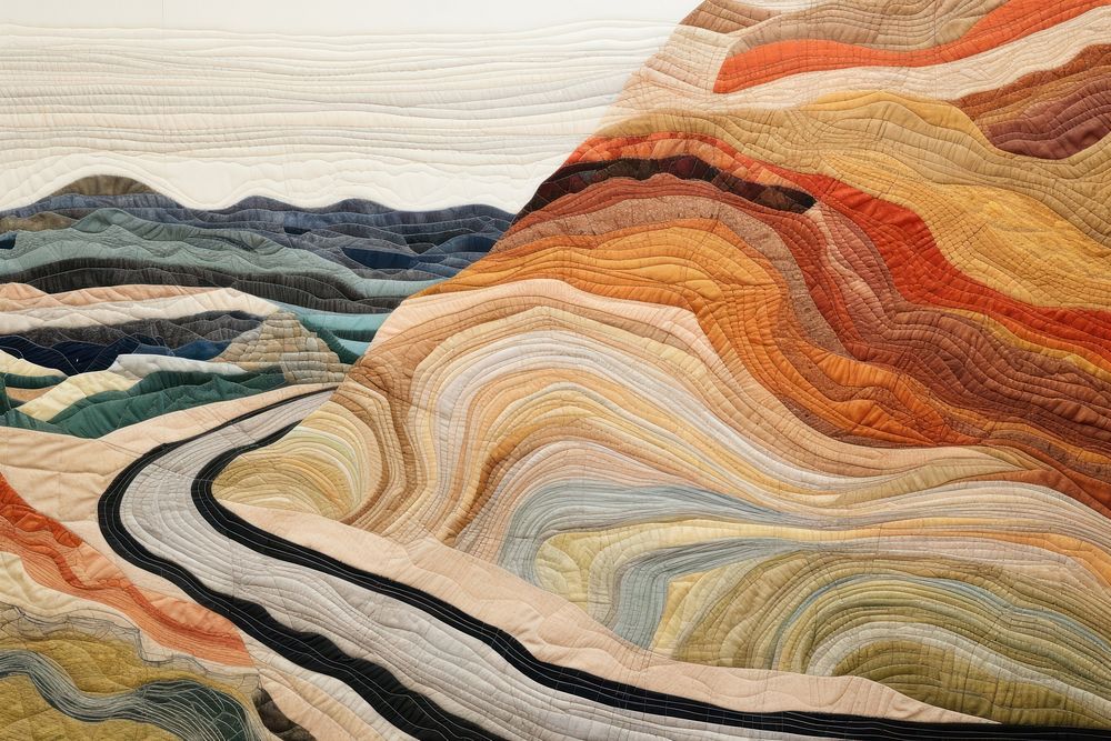 Landscape textile craft quilt.