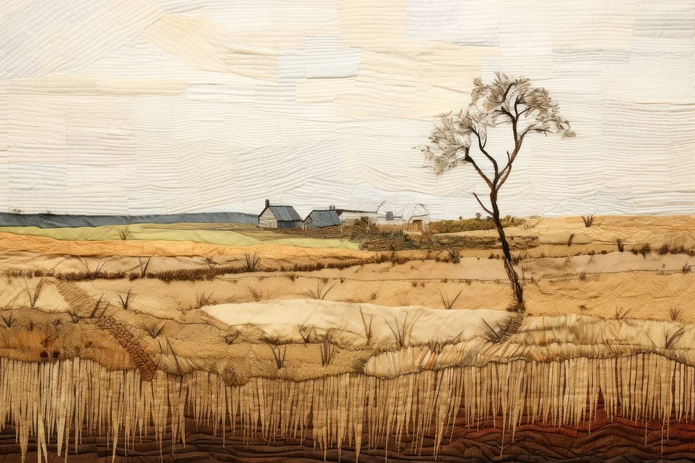 Prairie landscape outdoors painting.