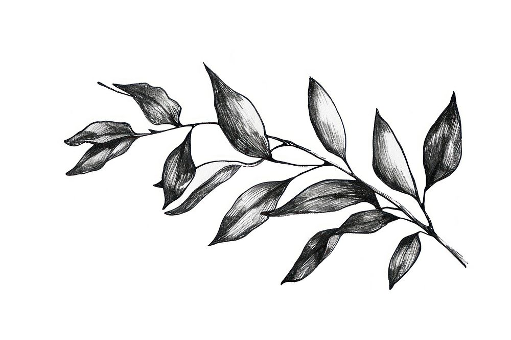 Drawing sketch plant leaf.