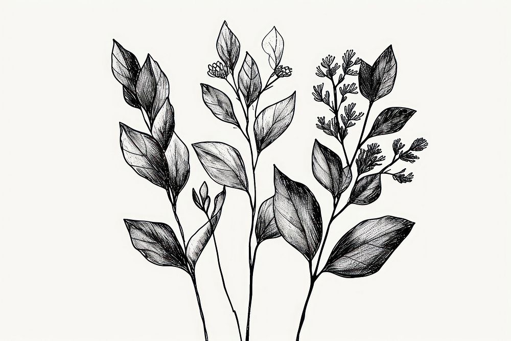 Drawing sketch plant illustrated.