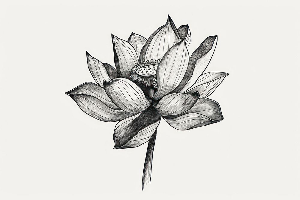 Drawing flower sketch plant.