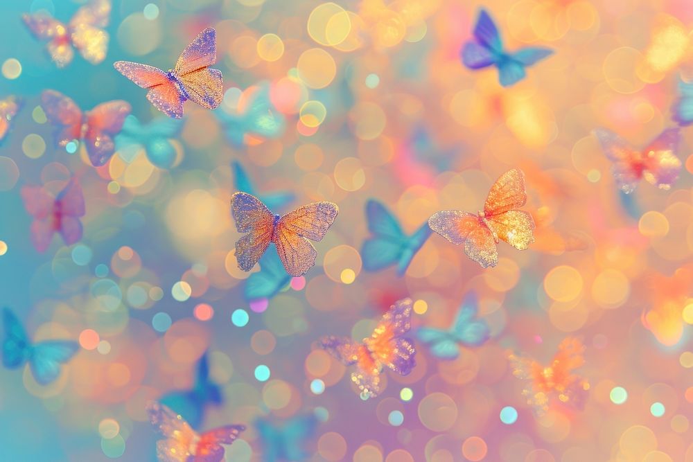 Butterfly pattern bokeh effect background backgrounds outdoors glitter.