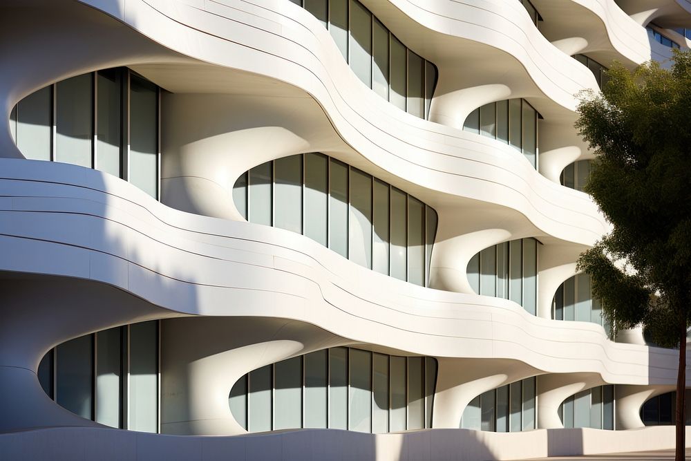 Architecture building sunlight facade. AI generated Image by rawpixel.