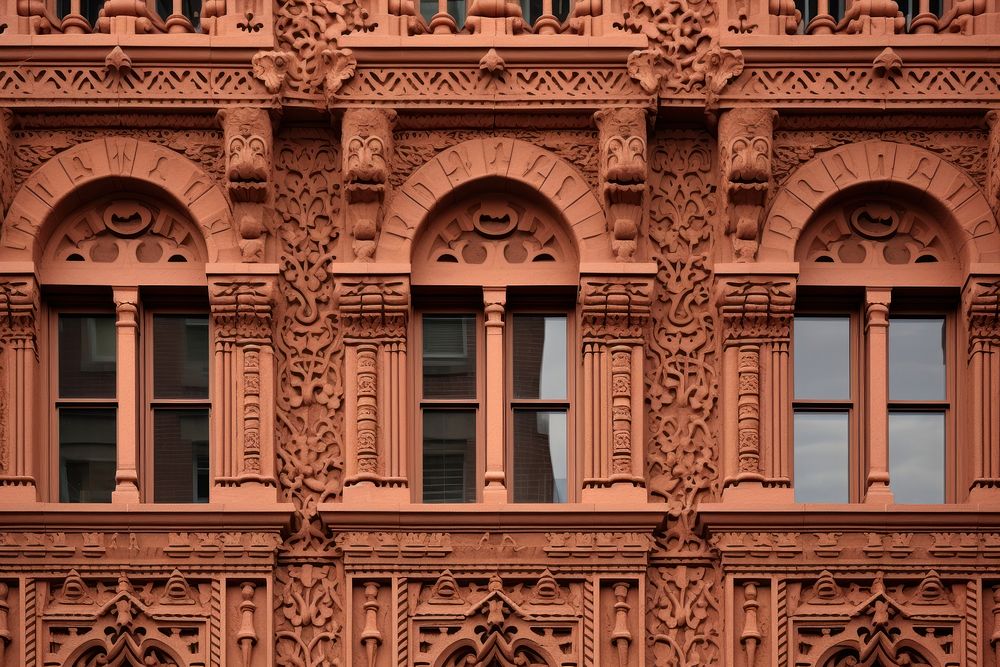 Brick and copper beaux art building facade architecture window city. AI generated Image by rawpixel.