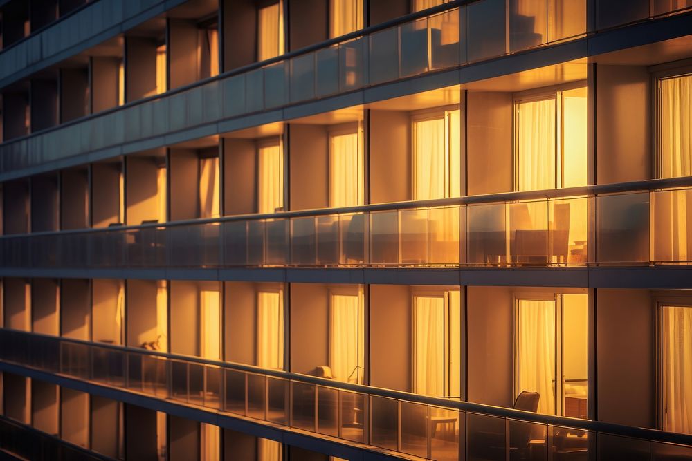 Architecture building lighting hotel. AI generated Image by rawpixel.