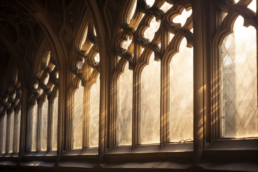 Gothic hall architecture building sunlight. AI generated Image by rawpixel.
