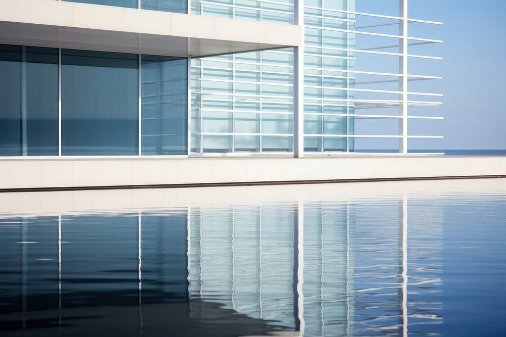 Architecture building reflection outdoors. AI generated Image by rawpixel.