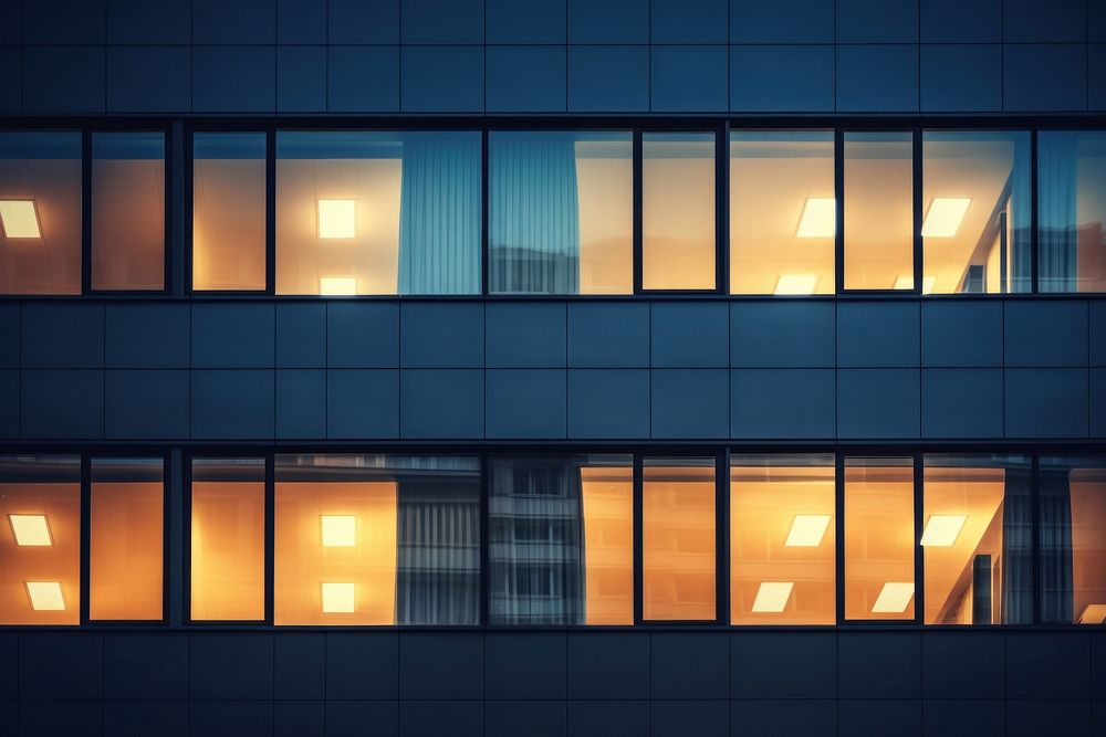 Architecture building lighting facade. AI generated Image by rawpixel.