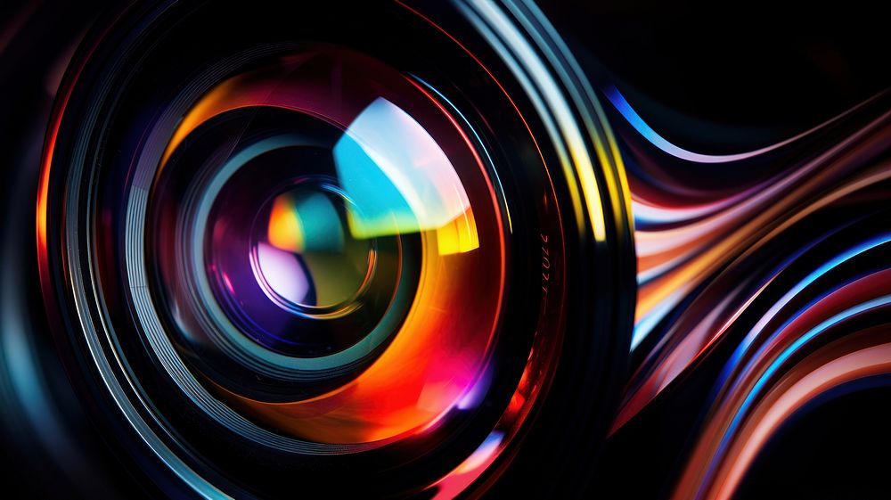 Camera lens backgrounds black black background. AI generated Image by rawpixel.