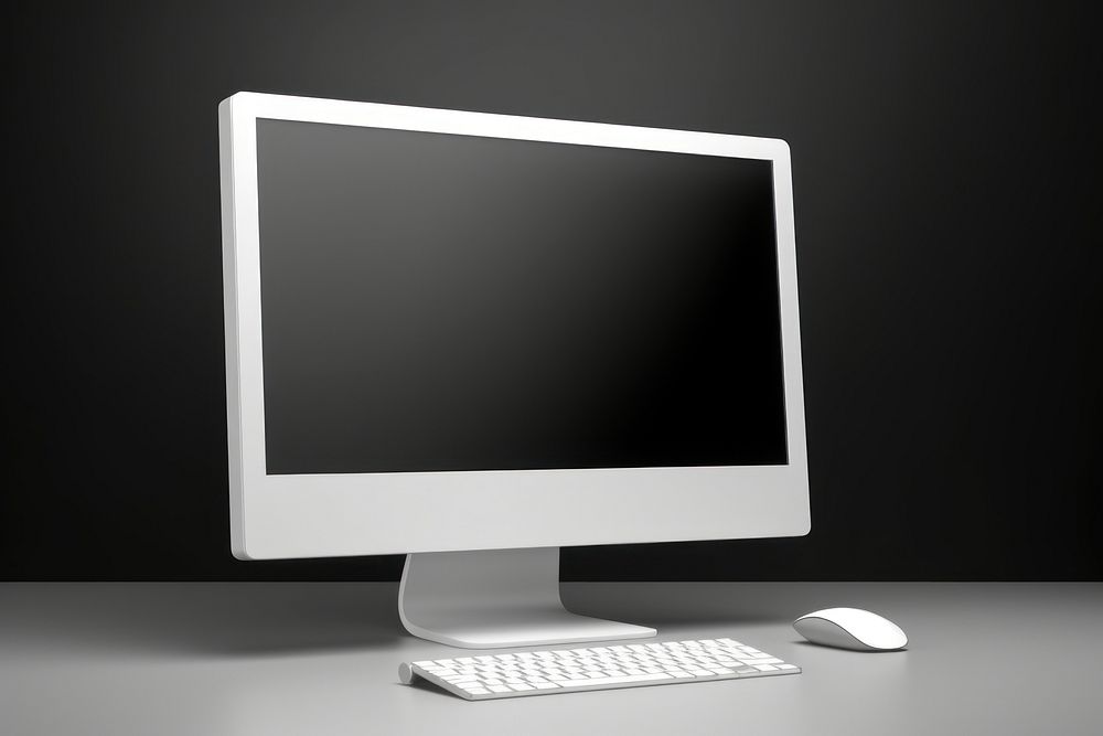 White blank computer   screen electronics television.