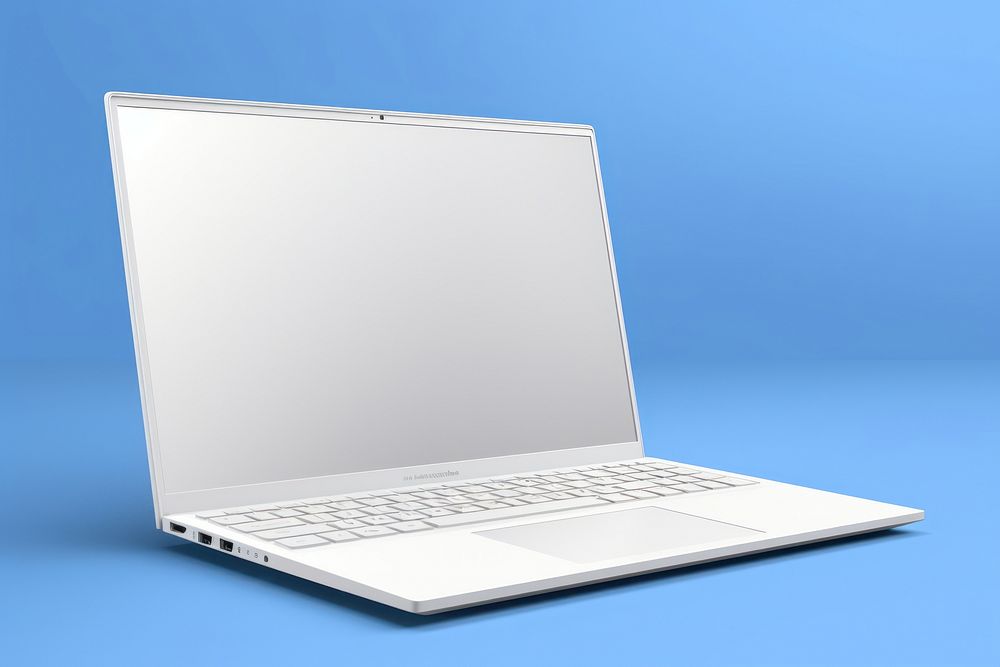 White blank computer   laptop portability electronics.