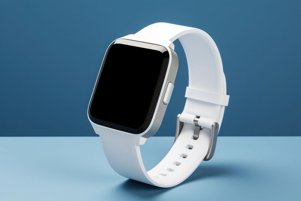 White blank smartwatch   wristwatch electronics technology.
