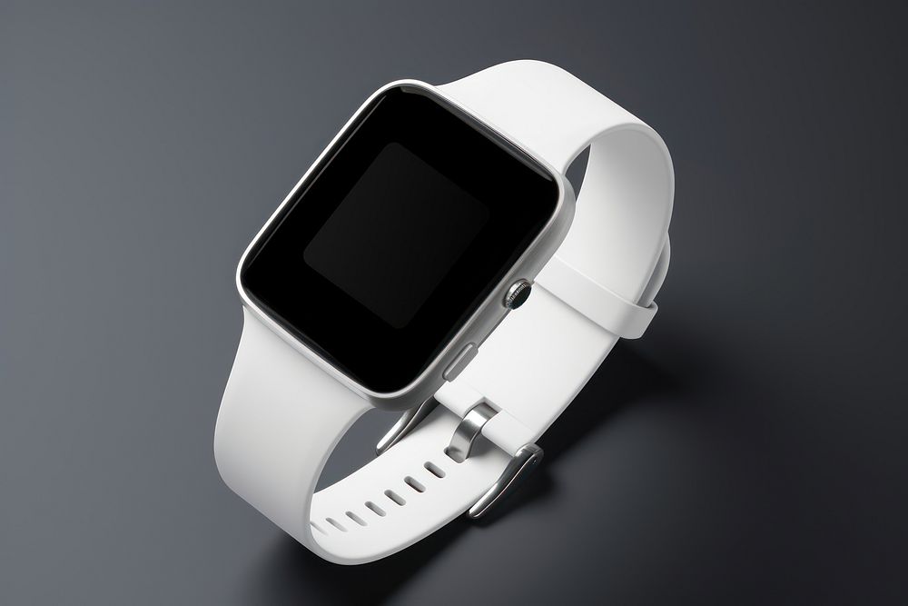 White blank smartwatch   wristwatch electronics technology.