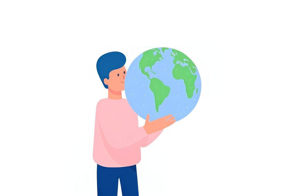 Hand holding earth planet globe space. AI generated Image by rawpixel.