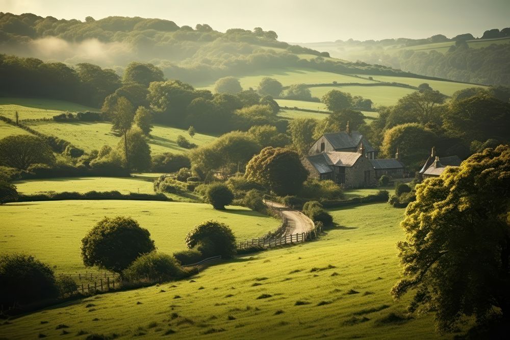 English countryside architecture landscape outdoors.