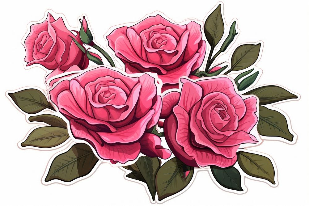 Flower petals sticker pink roses plant inflorescence creativity.