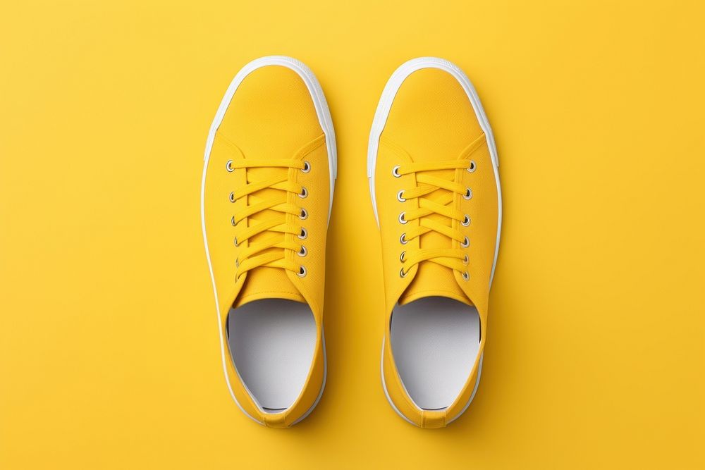 Blank shoes  footwear yellow shoelace.