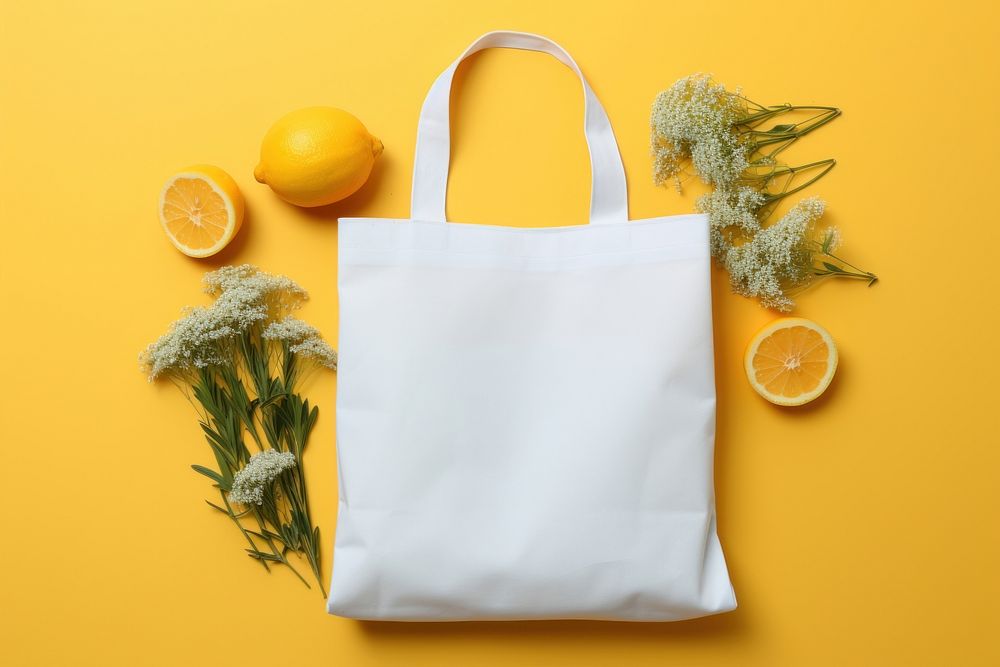 Blank tote bag  grapefruit handbag lemon.