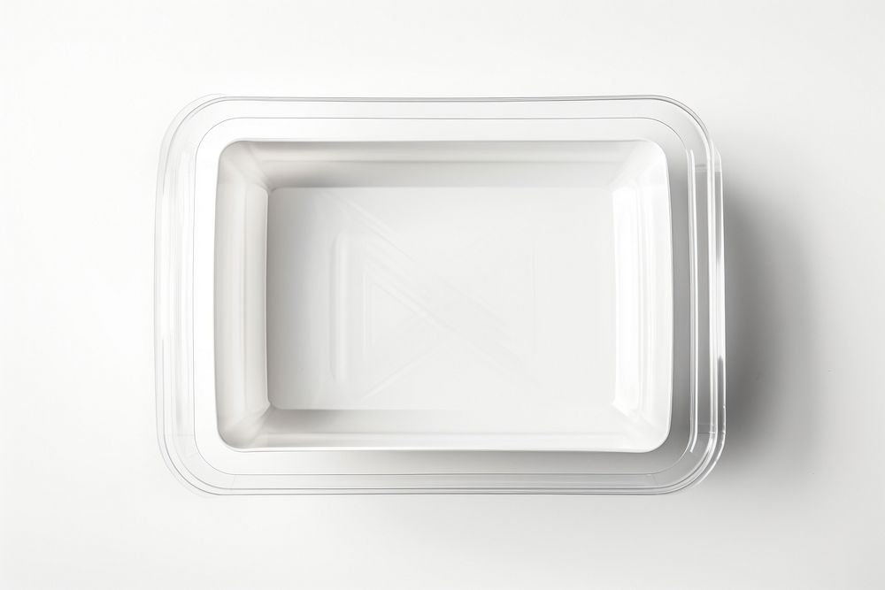 Transparent container packaging  rectangle porcelain appliance.