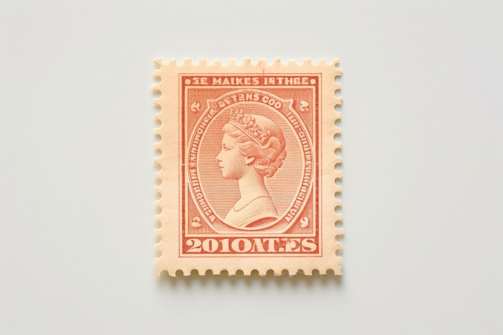 Vintage postage stamp  currency number person.