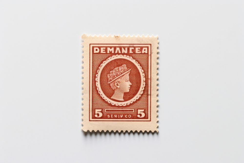 Vintage postage stamp  number person brown.