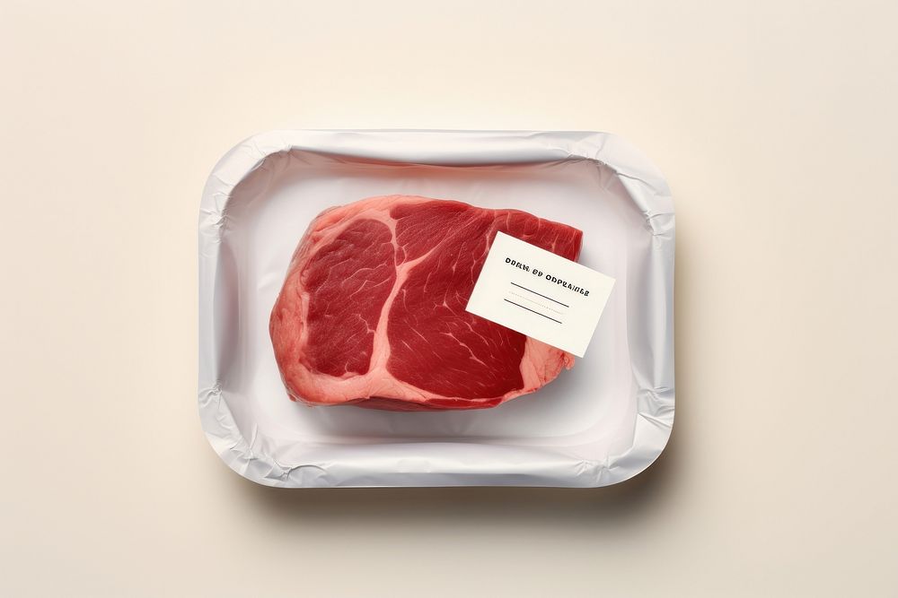 Steak packaging  meat beef food.