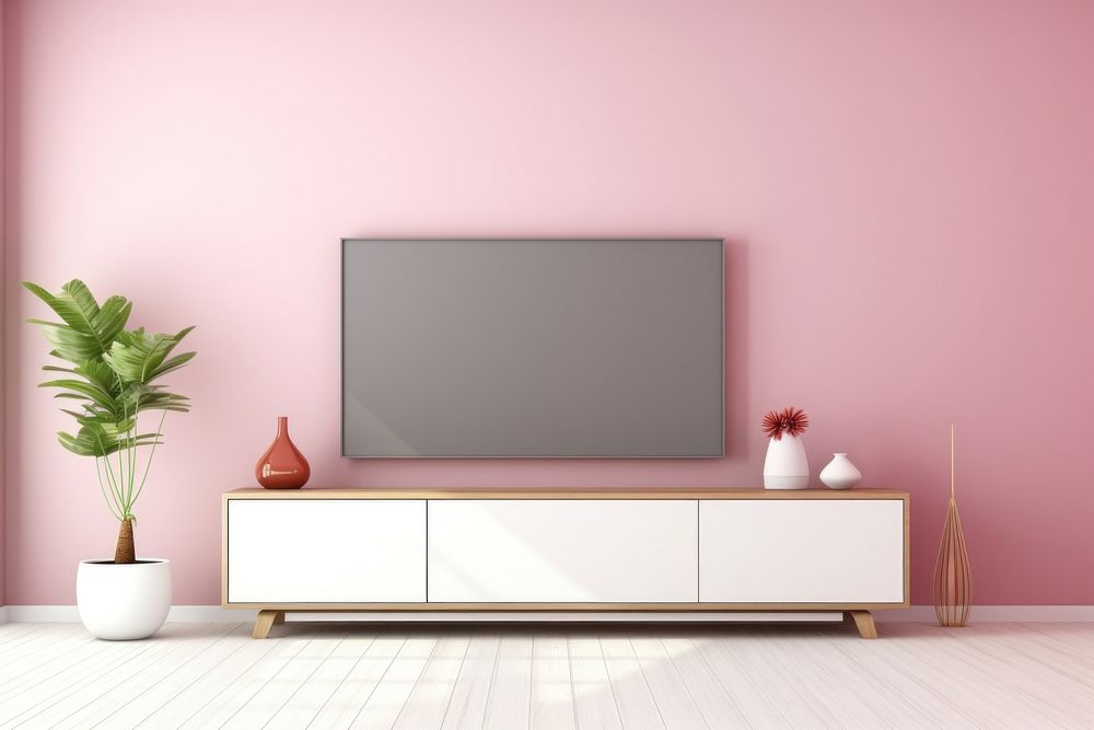 Home interior living room wall architecture television.