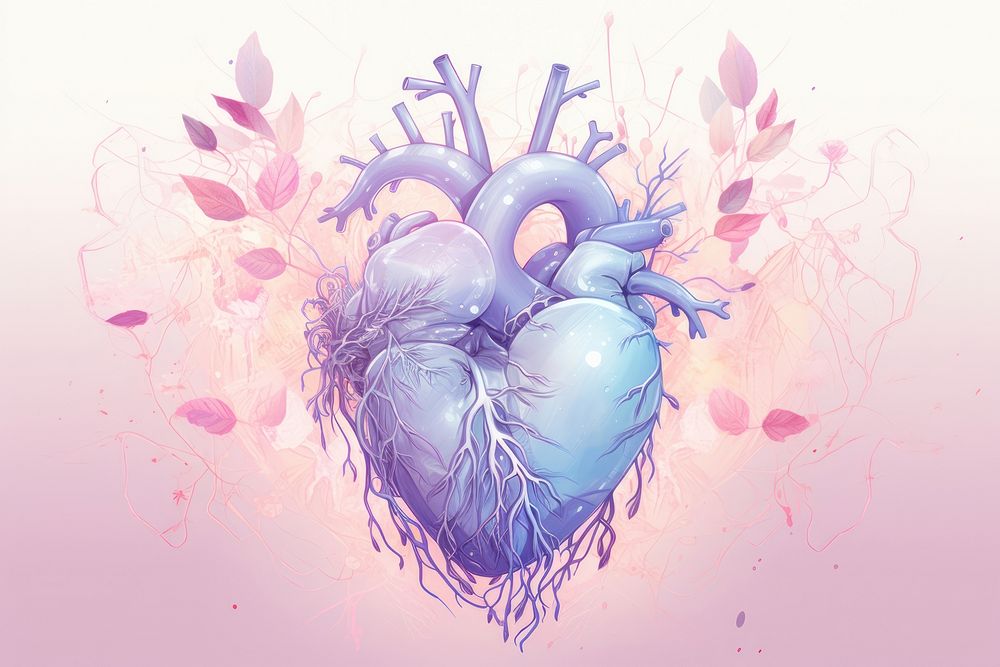 Human heart purple creativity graphics.