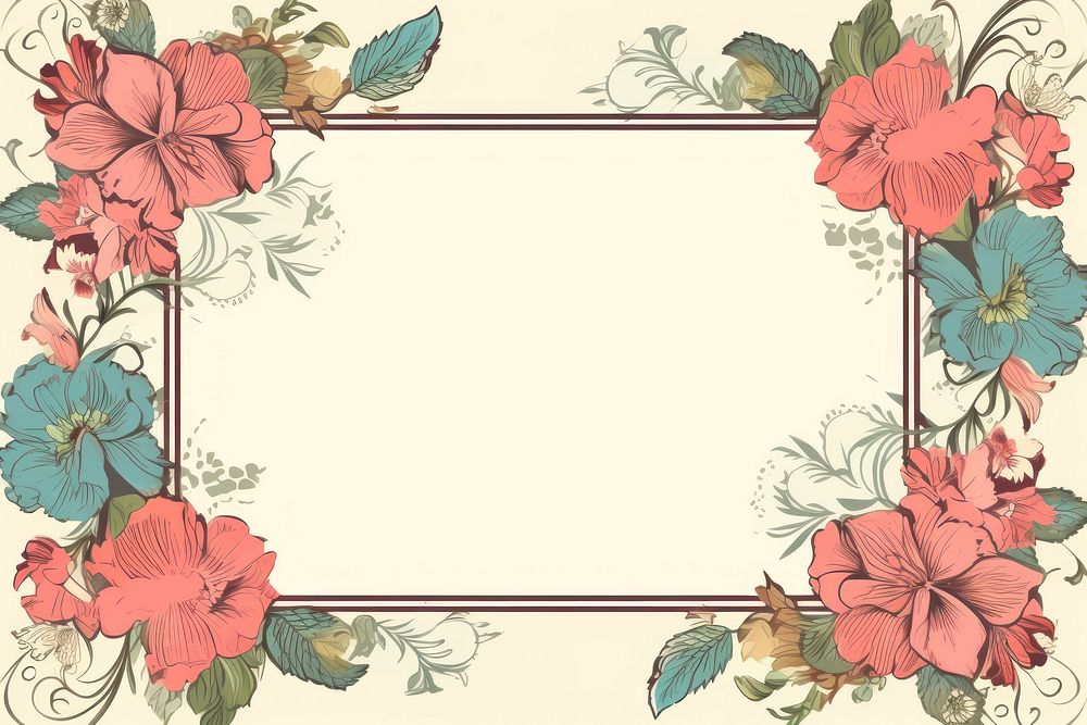 Vintage pattern flower plant. AI generated Image by rawpixel.