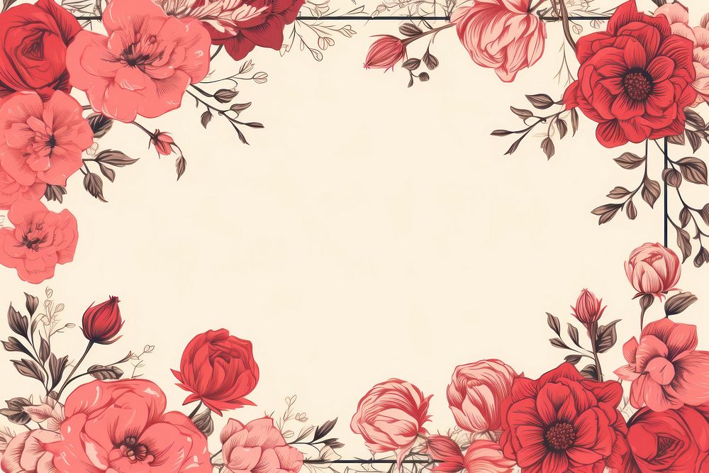 Vintage pattern flower plant. AI generated Image by rawpixel.