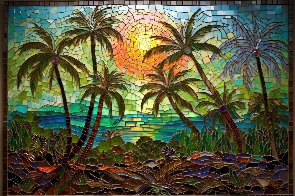 Island art mosaic glass.