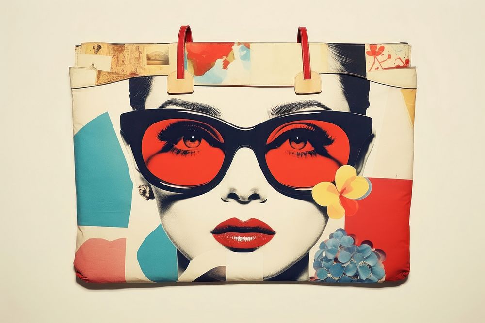 Collage Retro dreamy bag art handbag representation.