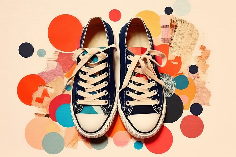 Collage Retro dreamy shoes footwear shoelace clothing.