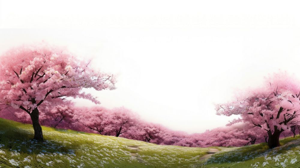 Cherry blossom forest landscape nature outdoors. AI generated Image by rawpixel.